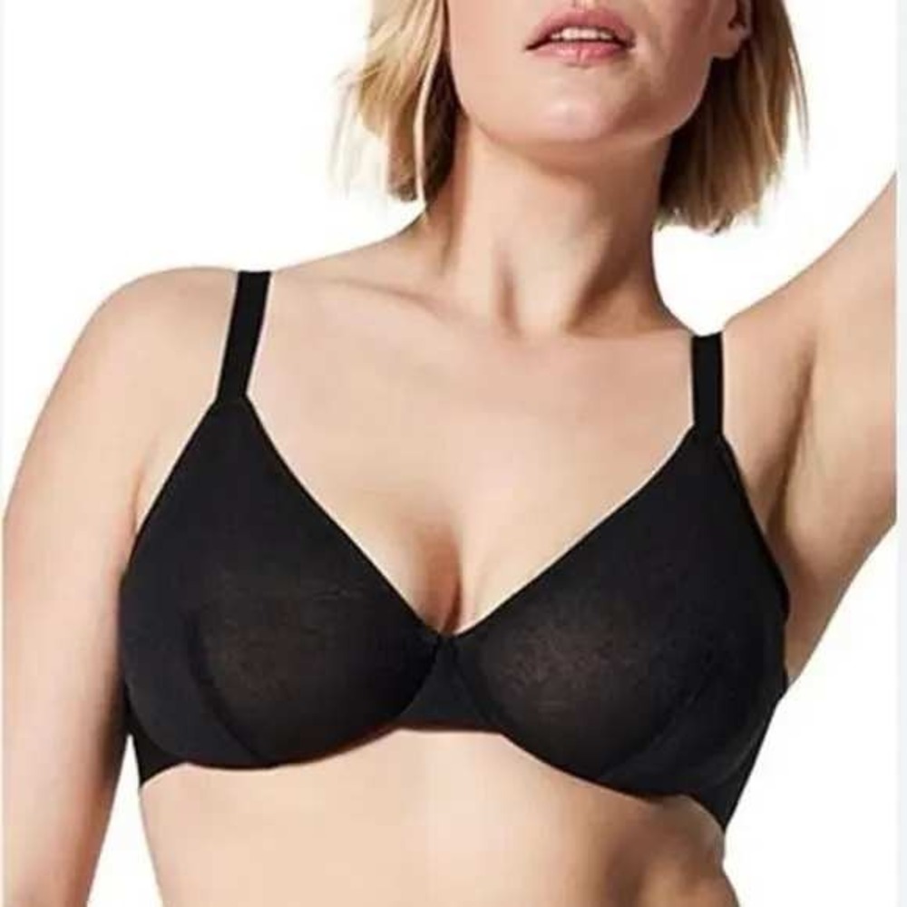 NWT Spanx Sheerflex Unpadded Underwire Bra Black 38 XL A-C